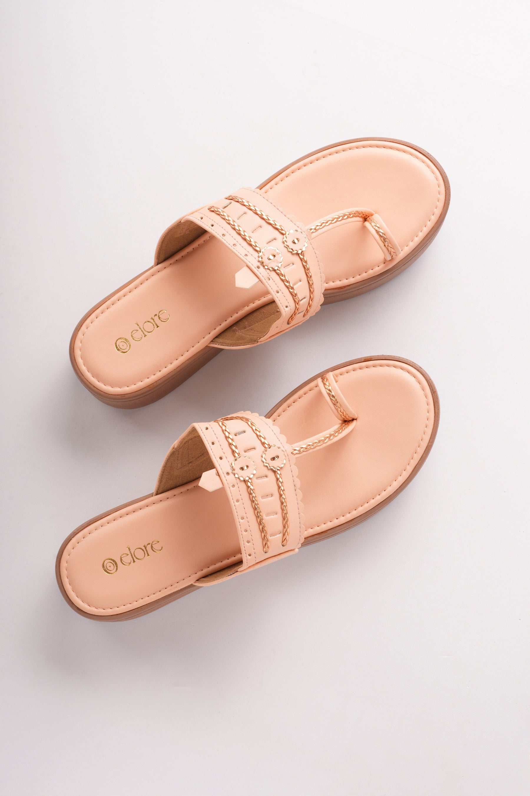 Inaayat Kolhapuri Wedges - Peach