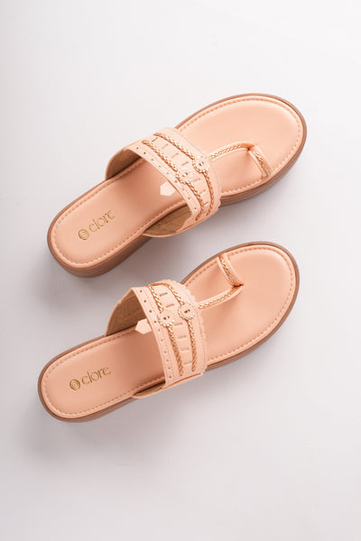 Inaayat Kolhapuri Wedges - Peach