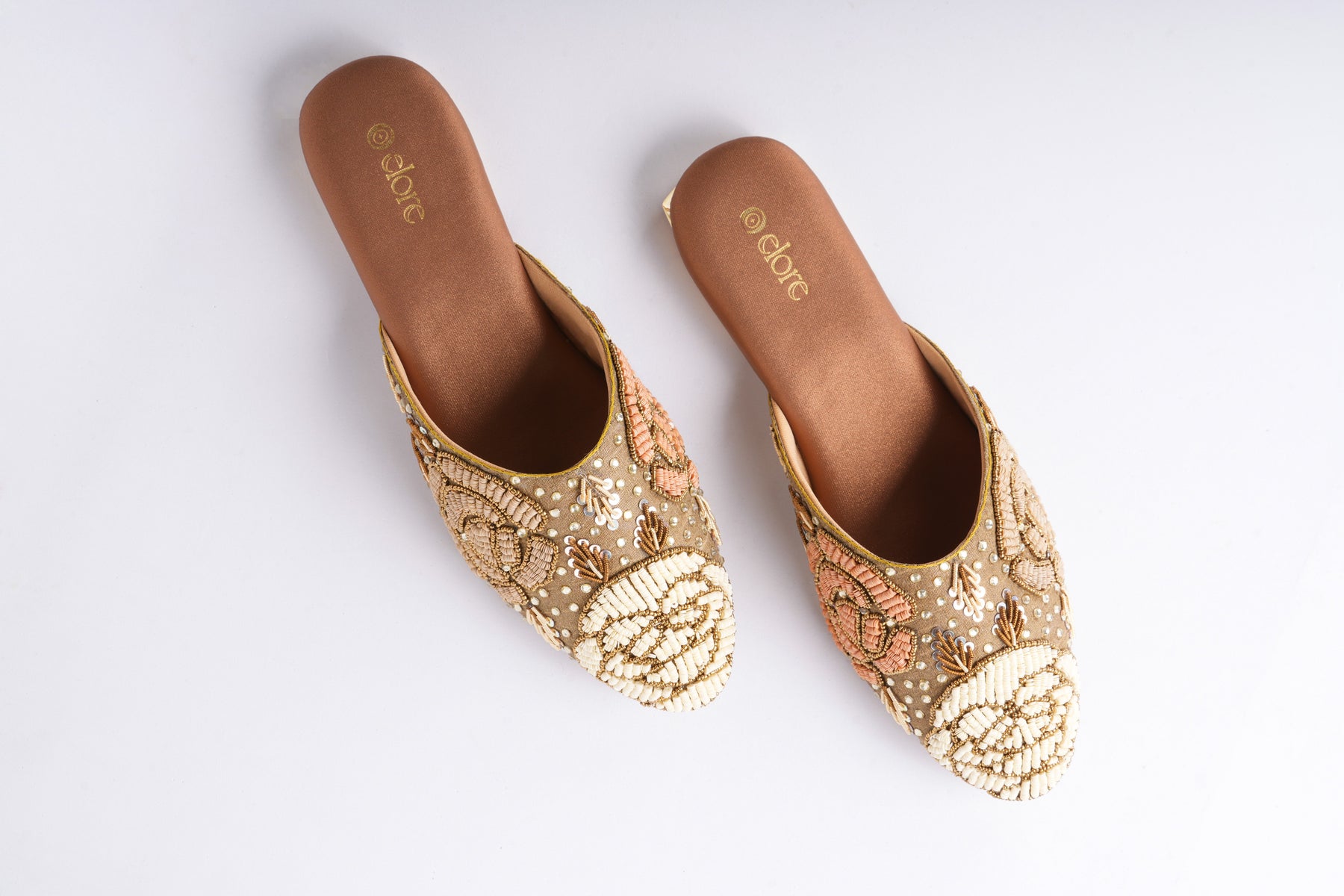 Zyrah Embellished Mules - Antique Bronze