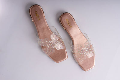 Ziva Platforms - Rose Gold with Transparent Upper