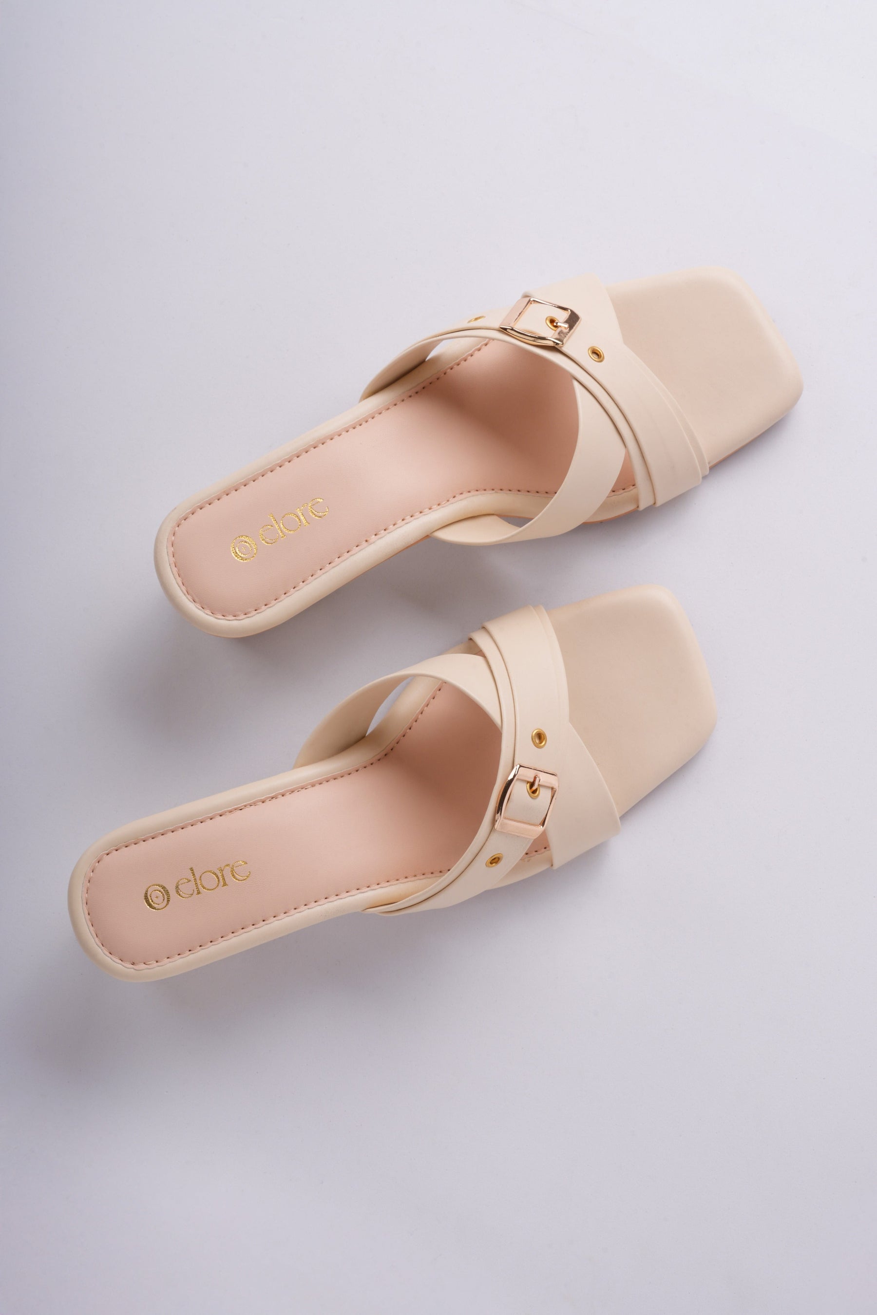 Aveline Buckle Heels - Cream