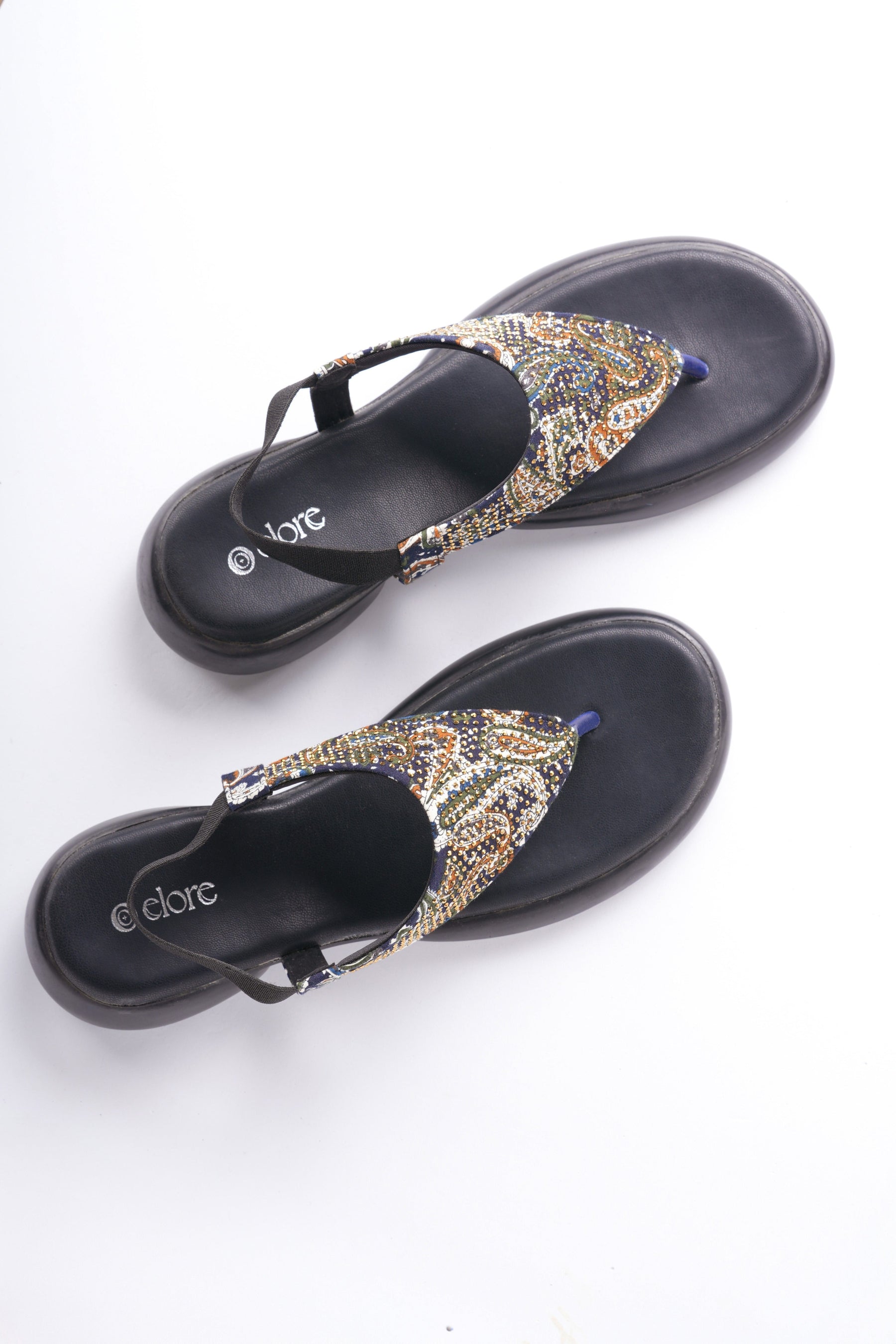 Sia Flat Sandals - Beige Base with Ethnic Embellishments