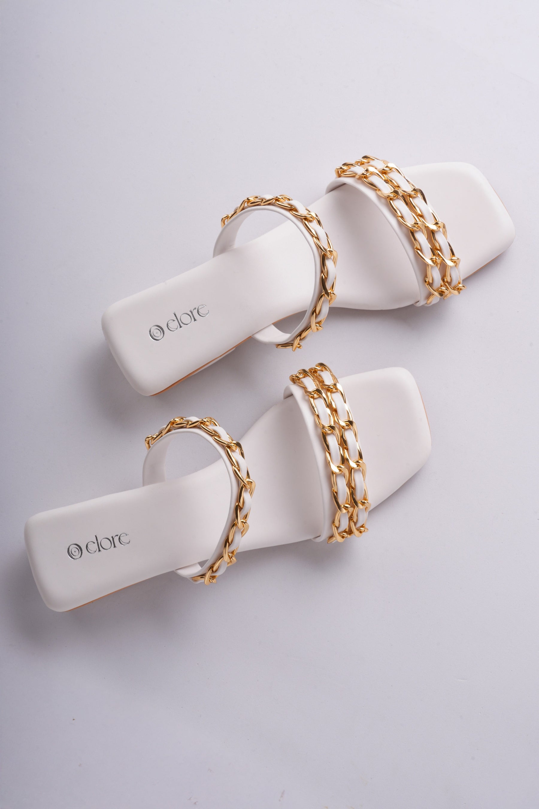 Aurelia Chain Heels - Ivory White