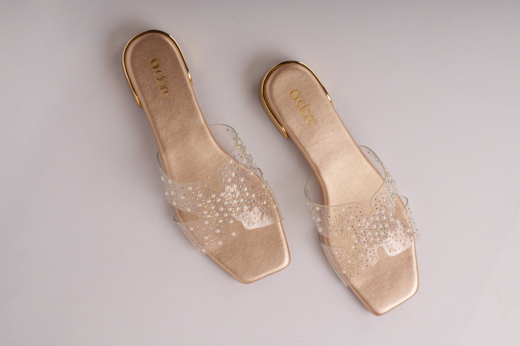 Ziva Platforms - Champagne Gold with Transparent Upper