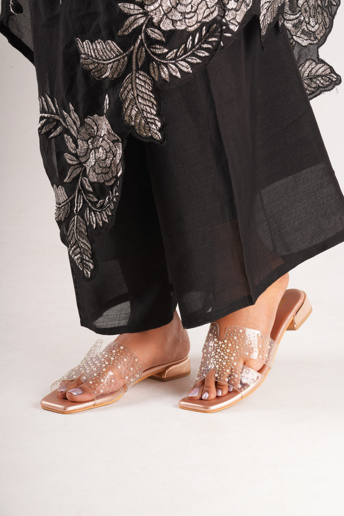 Ziva Platforms - Rose Gold with Transparent Upper