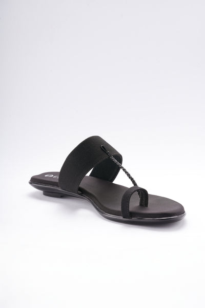 Riva Kolhapuri Flats - Black