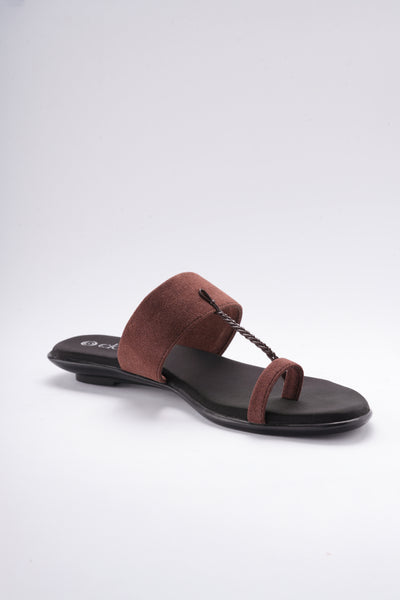Riva Kolhapuri Flats - Cocoa Brown