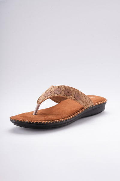 Sofi Flat Sandals - Tan & Beige