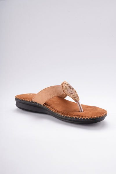 Sofi Flat Sandals - Tan & Beige