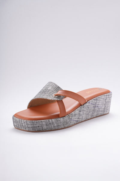 Terra Weave Wedges - Tan & Textured Grey