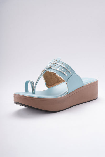 Inaayat Kolhapuri Wedges - Blue