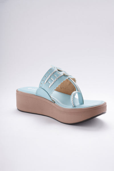 Inaayat Kolhapuri Wedges - Blue