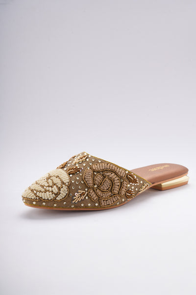 Zyrah Embellished Mules - Antique Bronze