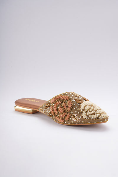 Zyrah Embellished Mules - Antique Bronze