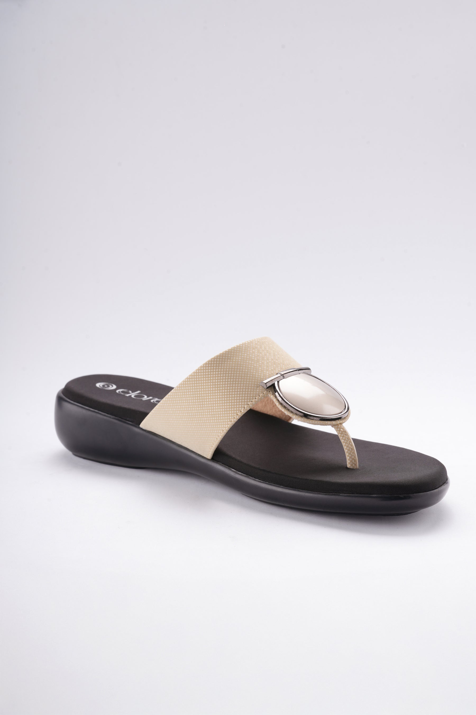 Elin Platforms - Ivory Beige & Black