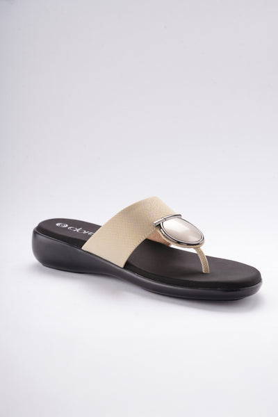 Elin Platforms - Ivory Beige & Black