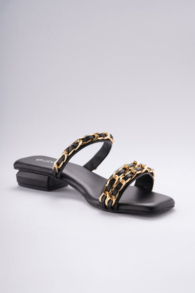 Aurelia Chain Heels - Classic Black