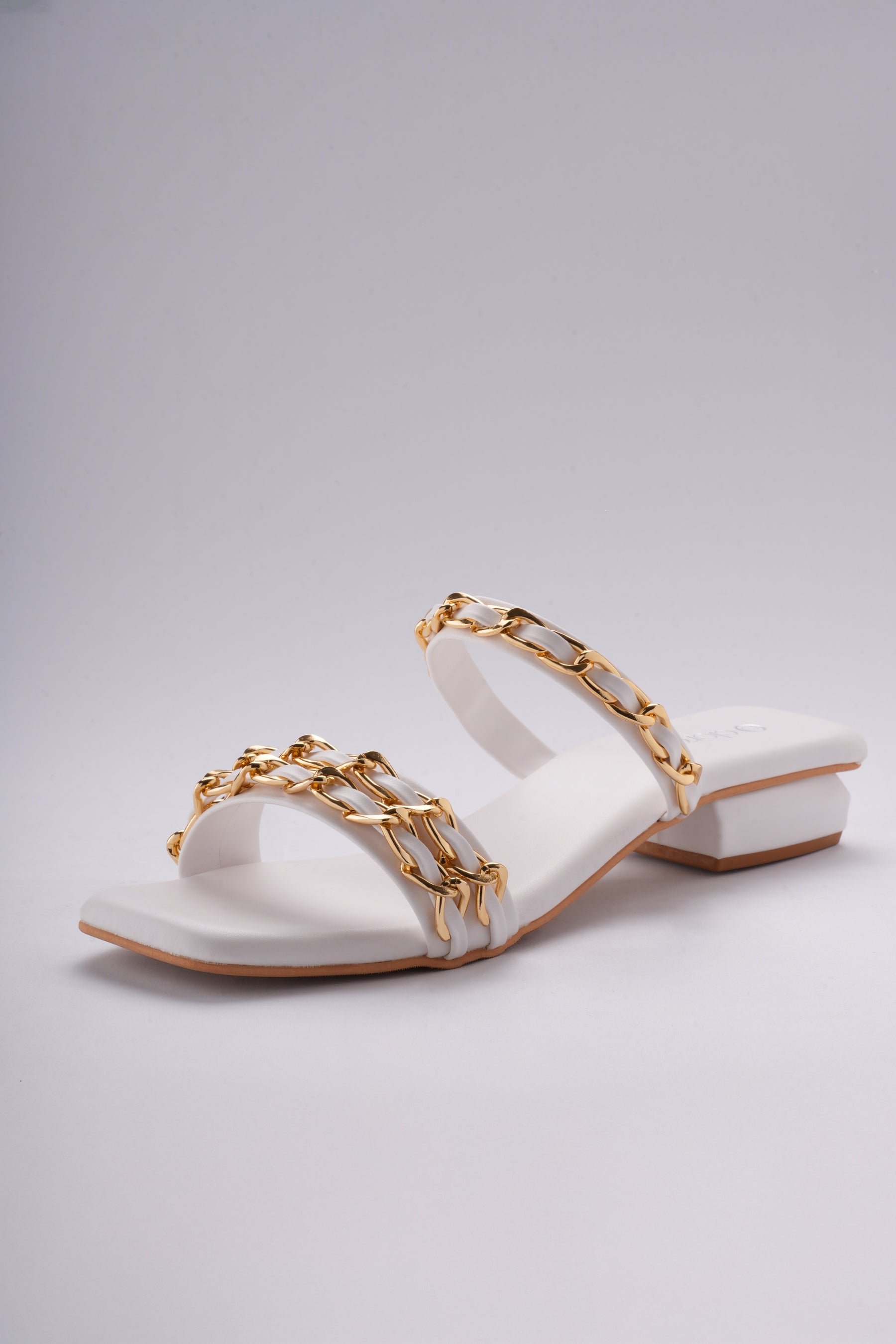 Aurelia Chain Heels - Ivory White