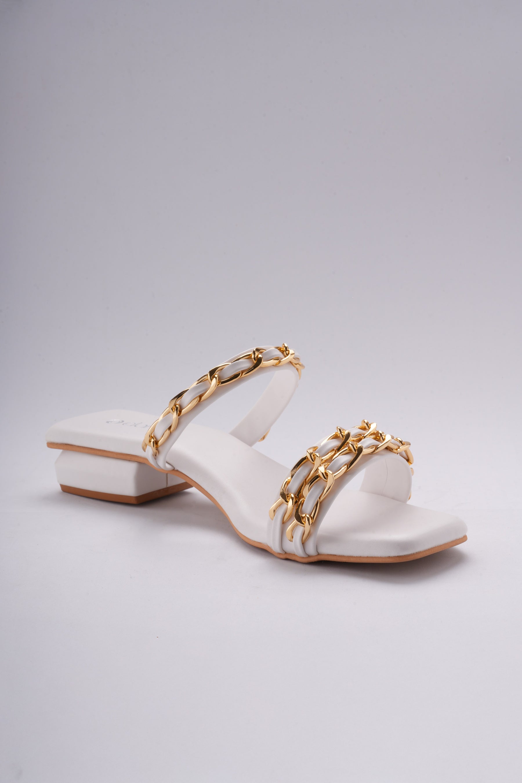 Aurelia Chain Heels - Ivory White