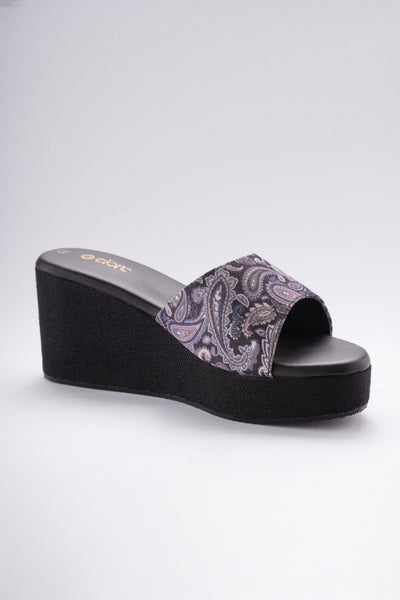 Bloombeige Wedges - Charcoal Black