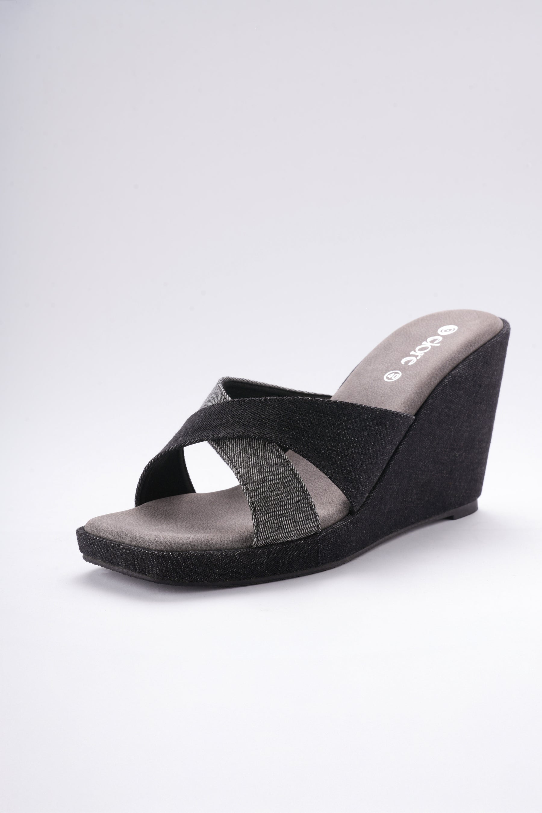 Liora Denim Wedges - Denim Black