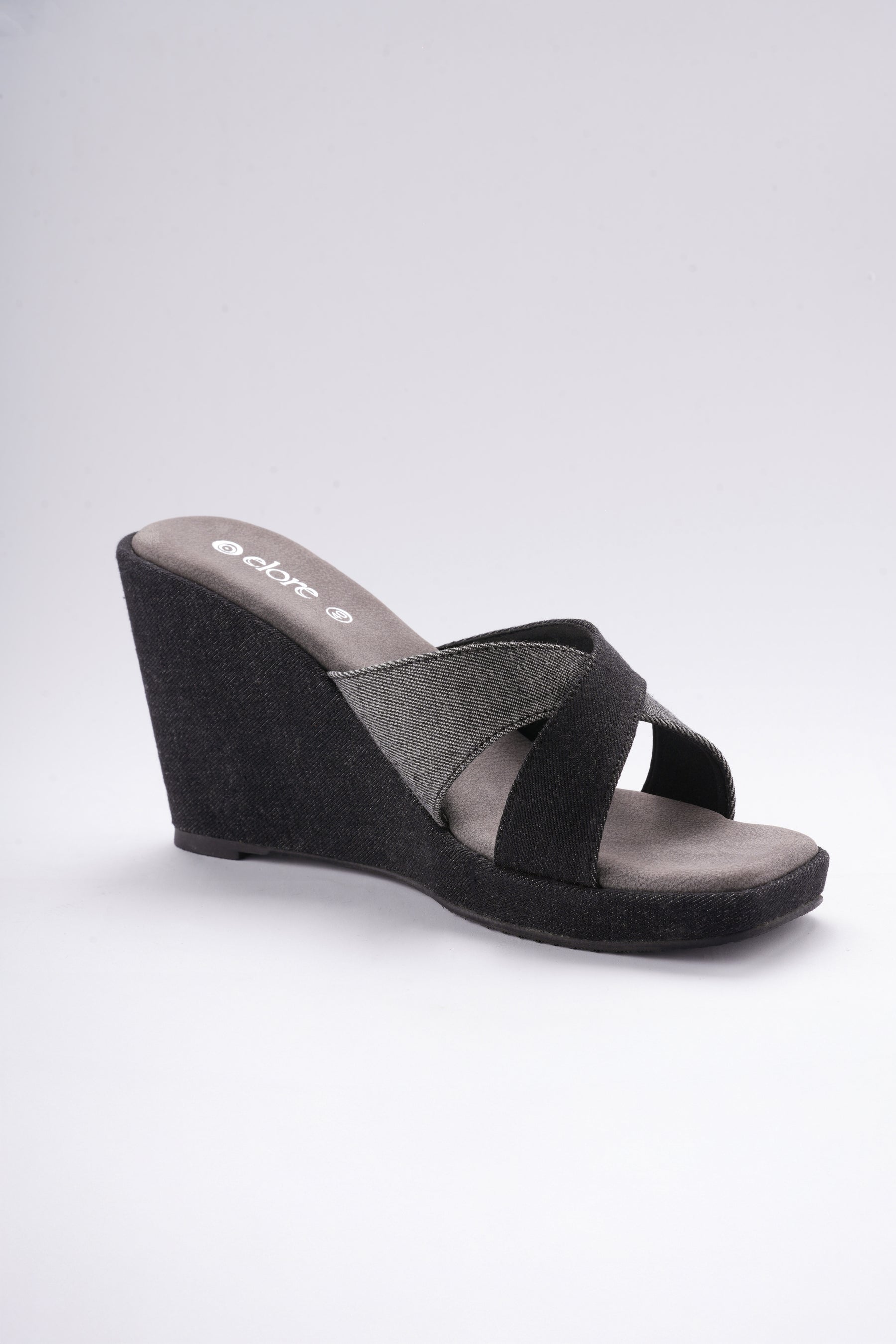 Liora Denim Wedges - Denim Black