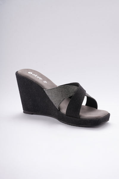 Liora Denim Wedges - Denim Black
