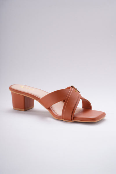 Aveline Buckle Heels - Tan