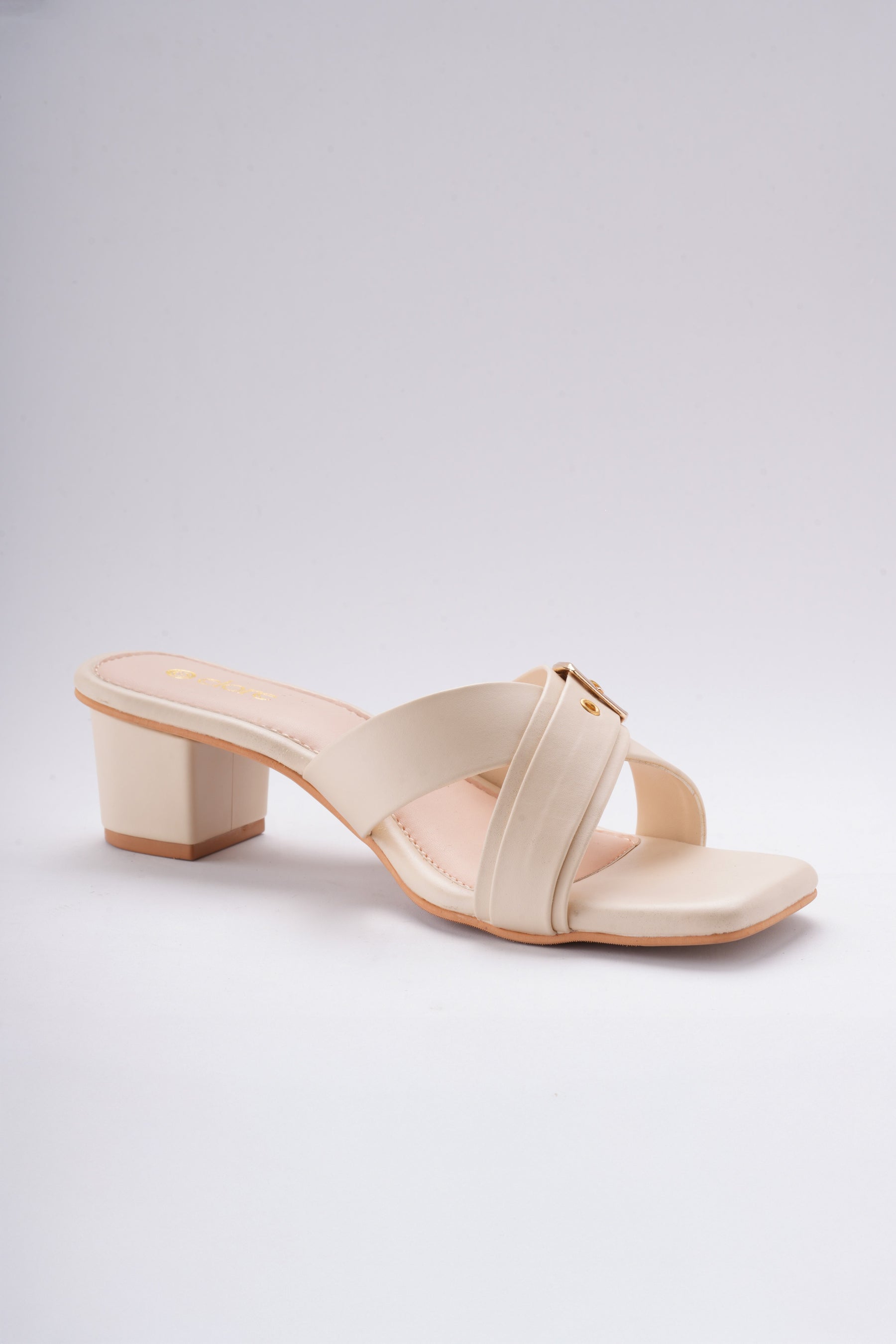 Aveline Buckle Heels - Cream