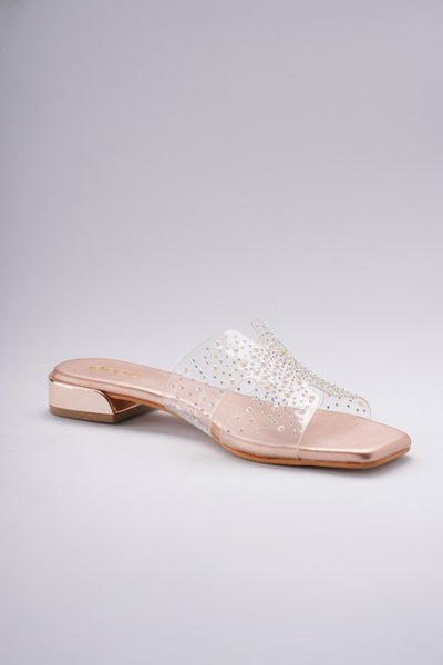 Ziva Platforms - Rose Gold with Transparent Upper