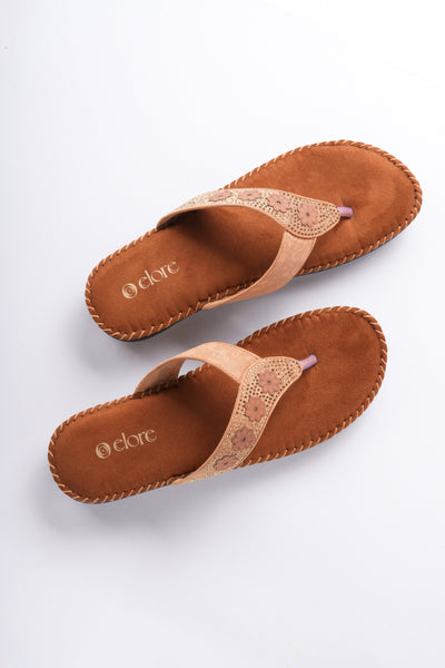 Sofi Flat Sandals - Tan & Beige