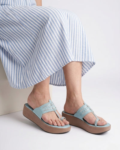 Inaayat Kolhapuri Wedges - Blue