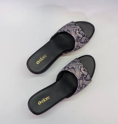 Bloombeige Wedges - Charcoal Black