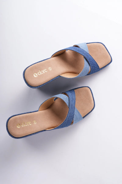 Liora Denim Wedges - Denim Blue