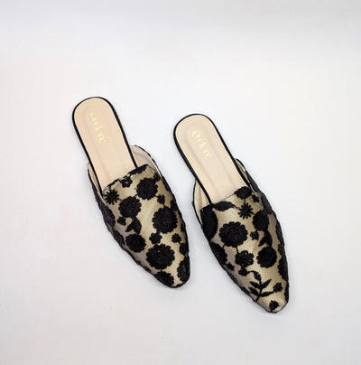 Arllete Mules - Black Gold
