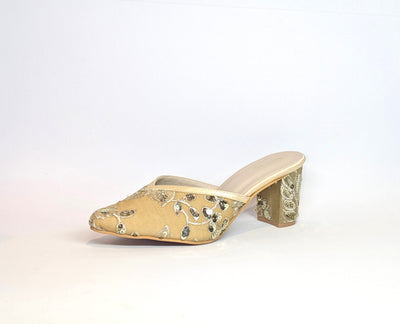 Zarisha Block Heels - Beige Gold