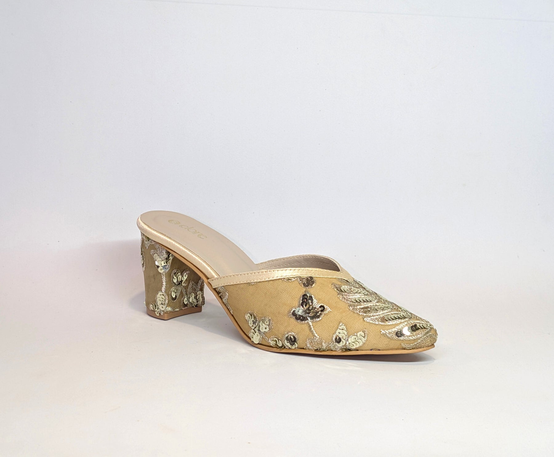 Zarisha Block Heels - Beige Gold