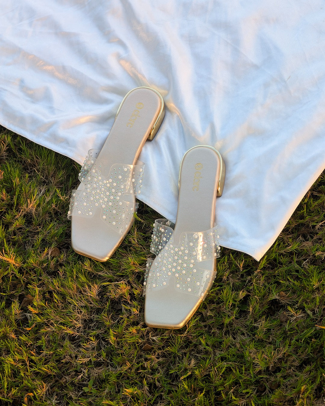 Ziva Platforms - Champagne Gold with Transparent Upper