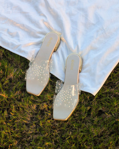 Ziva Platforms - Champagne Gold with Transparent Upper