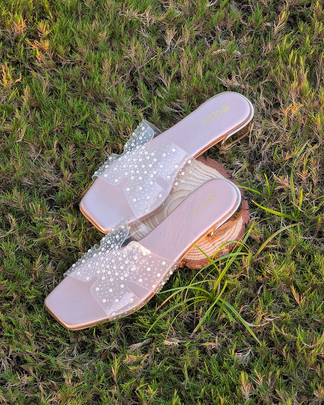 Ziva Platforms - Rose Gold with Transparent Upper
